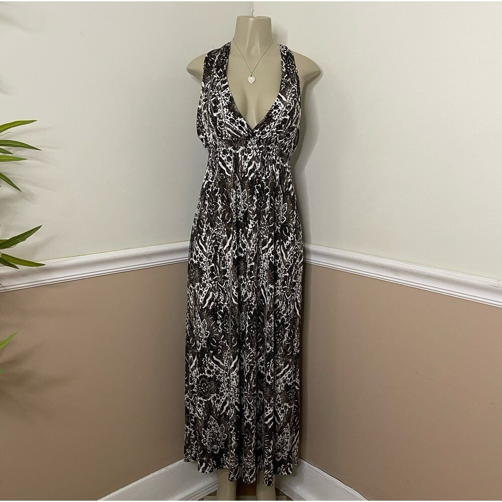 Stella Cruz Women’s Y2K Vintage Halter V-Neck Beach Maxi Dress